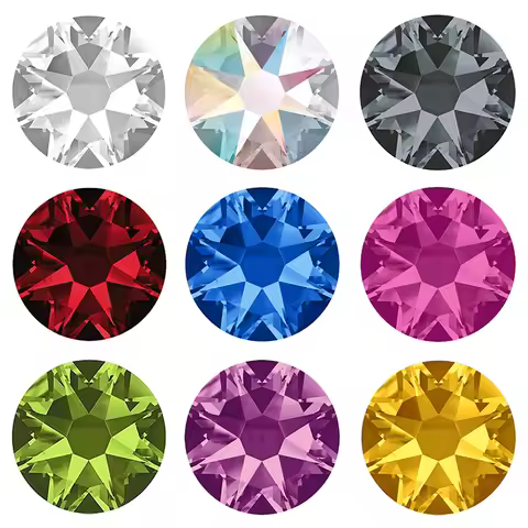 YANRUO 2088 Non Hotfix 8 Big 8 Small Flat Back Stick On Rhinestones Cold Fixation Glitter Strass Cry