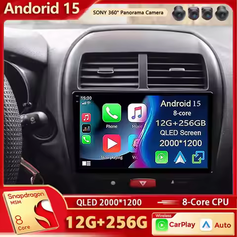 CarPlay Head Unit 4G DSP Android 15 For Mitsubishi ASX 1 2010-2016 2K QLED Stereo Car Radio Multimed