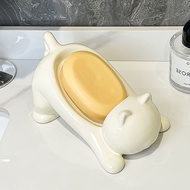 Cat Plastic Soap Box Creative Kitten Soap Drain Holder Bathroom Soap Organizer