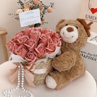 SWEETIE.甜蜜点小熊玩偶花束七夕情人节礼物生日礼物永生花毕业礼物送女友送闺蜜