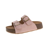 Ielgy đế mềm nền tảng duy nhất Sandal birkenstock phong cách la mã khóa đai slipy đáy phẳng