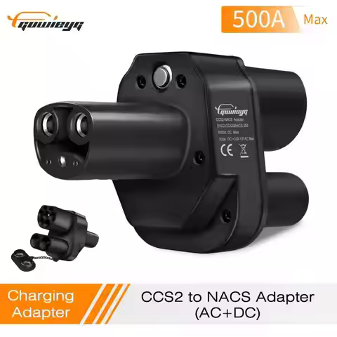 GUWIEYG CCS2 to Tesla AC DC Adapter 500A Fit for Tesla Model 3 X Y Support CCS2 and Type2 Charger Ma