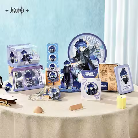 Genshin Impact Flins Mihoyo Official Starry Dream Voyage Badge, Standee, Lanyard, Fan, Stamp, Acryli