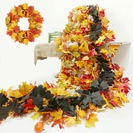 [Simulation Maple Leaf Rattan] Cross-Border Autumn Maple Leaf Vine Harvest Festival Landscaping Orna
