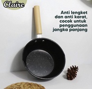 PANCI SUSU MARBLE ANTI LENGKET 20 CM GAGANG KAYU / PANCI REBUS MIE / PAMCI TEFLON MASAK AIR