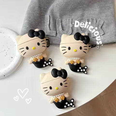 Elegant Mermaid Hello Kitty Earphone Case For Airpods Pro3 Pro2 Pro Airpods 1 2 3 4 Soft Silicone He