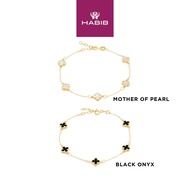 HABIB ( Mother of Pearl / Black Onyx ) Bracelet in 585/14K Yellow Gold YOMB