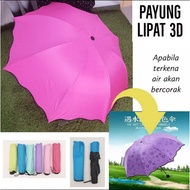 Multipurpose 3D folding umbrella for hot and rain weather