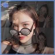 MCHY> New Cosplay Glasses Vertigo Pattern Funny Decorative Glasses Anime Dizzy Eyeglasses Birthday P