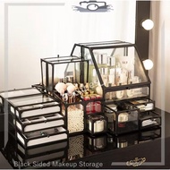 Black Transparent Cosmetic Organizer Box/ Cosmetic Organizer/Kotak Kosmetik/Table Organizer/Drawer/T