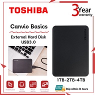【New】TOSHIBA Hard Disk Canvio Basics 1TB/2TB/4TB USB3.0 HDD 2.5" Portable External Hard Drives