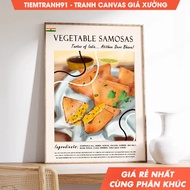 Tranh treo tường Samosas Food Poster Indian Wall Art Indian Cuisine tặng kèm đinh treo in theo yêu c