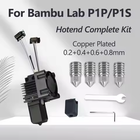 For Bambulab P1s Hotend Upgrade Fan V2.0 P1P 0.2 0.4 0.6 0.8 Nozzle Complete P1s Extruder Hotend P1P