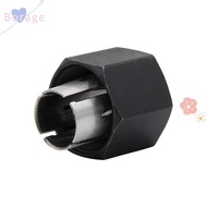 BORRAONE Router Fittings, Black Silver Router Collet Replacement, Durable Steel 1/2" M19 Router Coll