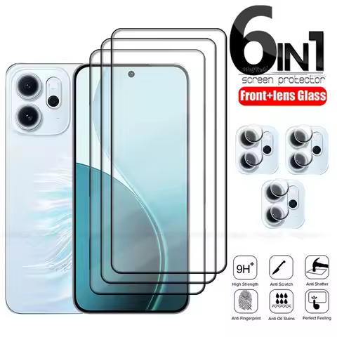 6-in-1 For OPPO Reno 14F Glass Reno 14F Tempered Glass Phone Protective 9H Full Glue Cover Screen Pr
