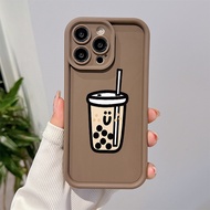 Milk tea Compatible for vivo Y17s Y27 Y36 Y12 Y12 Y20 Y50 Y21 Y91 Y15 Y51 Y91 Y22 Y16 Y27 Y22 Y93 Y95 Phone Case Silicon Anti-Fall Cover