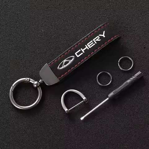 Car Logo Keychain Suede Keyring Pendant Leather Key Chain For Chery Tiggo 7 Pro 4 3 Fulwin 2 Arrizo 