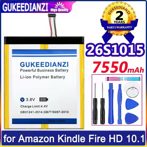 For Amazon Kindle Fire HD 10.1: 7550mAh Tablet Battery