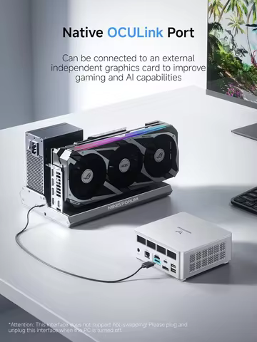 AMD Gaming Mini PC MINISFORUM UM890 UM880 Plus Ryzen 9 8945HS 7 8845HS OCuLink USB4 2.5G LAN Windows