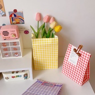 Korean Style Desktop Storage Bags Kraft Paper Bag Gift Wrapping Small Gift Paper Bag Cute Organizer Bags