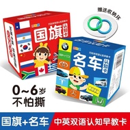 👍Shopee Hot Sale👍Chinese-English Bilingual Cognitive Early Education Card World National Flag Cognit