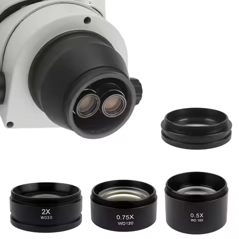 WD165 0.5X 0.7X 0.75X 1.5X 2.0X Auxiliary Objective Lens Thread 48mm Barlow Glass Lens For Stereo tr