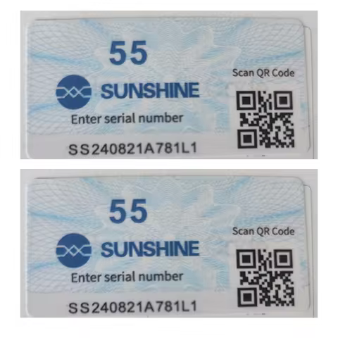 Sunshine Cut Code; Code SUNSHINE QR Activation Code; One Code 55 Times; for SS-890/PRO/PRO Max; Cutt
