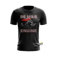 MyUnique B6 MX-5 ENGINE Custom Print T-shirt (Black)
