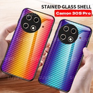 For Tecno Camon 30S Pro 30SPro 30 S 2024 Phone Case Carbon Fibre Tempered Glass Camon30S Camon30SPro