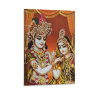 Canvas Print Art Poster Hindu God Radha Krishna Poste Canvas Painting Wall Art Poster for Bedroom Li