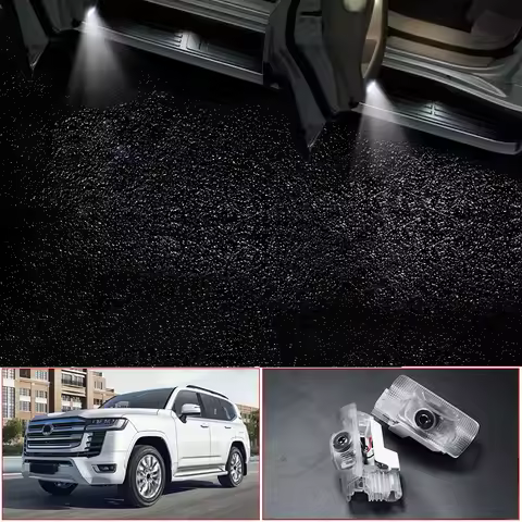 For LC300 2022 Lc300 70th Anniversary Logo Projection Lamp Car Door Pedal Light Accessories courtesy