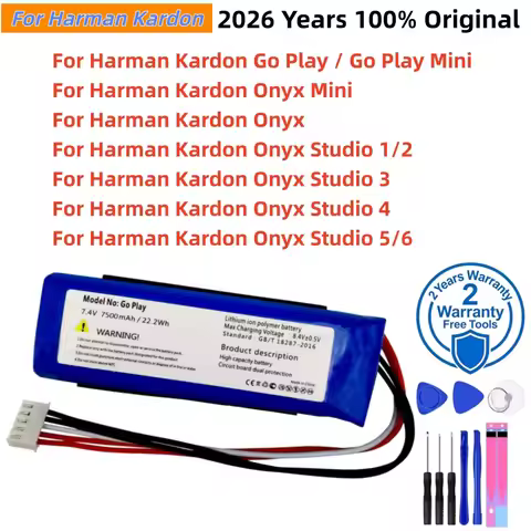 2026 Years 100% Original Battery For Harman Kardon Onyx Studio Go Play Onyx Mini 1 2 3 4 5 6 Bluetoo