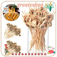 GREATESKOO Party Buffet Bamboo Sticks, Cartoon Disposable Fruit Sticks,  Hamburger Garnish Snack Pic