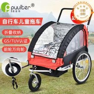新款萬向輪自行車拖車多功能戶外兒童可摺疊嬰兒雙人推車