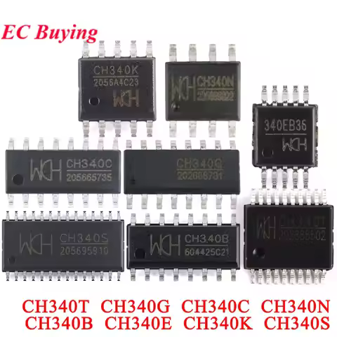 10Pcs/1pc CH340 CH340T CH340G CH340C CH340N CH340B CH340E CH340K CH340S WCH 340EB36 SMD USB to Seria