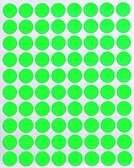 Royal Green Neon Color Coding Labels 1/2" Round 13 mm - Dot Stickers Half inch Rounds Fluorescent Gr