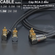 Dây AV 2 đầu DIY 0.2 đến 3 mét kiểu vuông góc - RCA to RCA cable (đổi qua dây trong suốt của Soundki