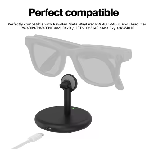 HUADAI For Ray-Ban Meta Wayfarer/Skyler/Oakley HSTN/Headliner(GEN1 &GEN2) Glasses Charging Stand For