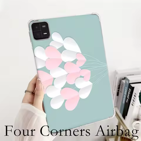 Green Heart-shaped Wave Texture Tablet case For Xiaomi Pad 5 6 Pro Redmi Pad SE 11 Redmi Pad 10.6 in