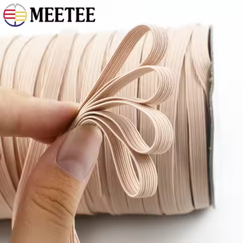 30Meters 6mm Flat Elastic Rope Mask Hairwear Rubber Bands Pants Waistband Oversleeve Cap Shoes Stret