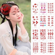 Eyebrow Stickers Waterproof Sweat Long-lasting Ancient Forehead Paper Tin Costume Hanfu Tattoo Q1Y0