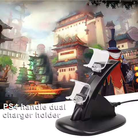 Dual USB Ports Charging Dock Gamepad Charger Docking Station Stand Replacement for PS4 Controller