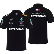 F1 Racing Mercedes-Fleet of Mercedes-Benz Racing Suit Lapel Polo Shirt Car Fans Short Sleeve T-shirt