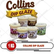 COLLINS GLAZE 1KG COKELAT PASTA. COLLINS CHOCO CRUNCHY 1 KG DIP GLAZE, TOPPING DONAT DIPPING CHOCOLA