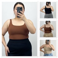 RANDOM COLOR 2PCS FYVIE L-XL PLAIN CASUAL TOPS WOMEN FOAMED TOP BUILT-IN PAD GENTLE LONG LASTING.