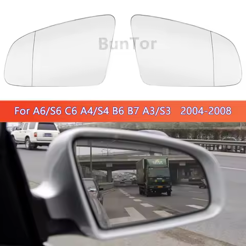 Parts Replacement For A6 C6 A4 B6 B7 A3 2004-2008 Side Heated Wing Mirror Glass Rearview Mirror Lens