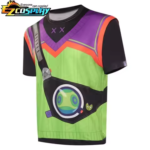 YUT Valorant Gekko Cosplay T-Shirt Men Summer Short Sleeve Top Casual Outfit Halloween Party Costume