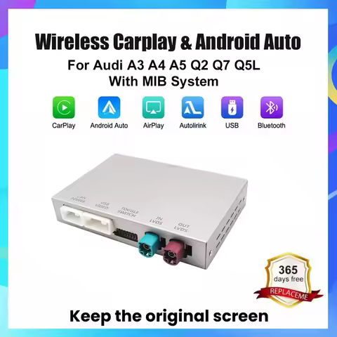 AUTOABC Wireless CarPlay Android Auto Interface for Audi A3 A4 A5 Q2 Q7 Q5L 8V AirPlay Mirror Link m