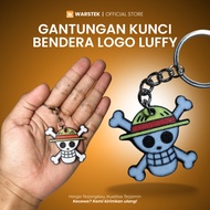GANTUNGAN Luffy Logo Keychain – One Piece Jolly Roger Flag