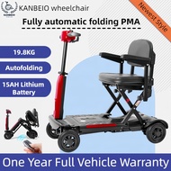KANBEIO Ultralight Auto-Fold Mobility Scooter with 15AH Battery, LTA-Approved & Senior-Friendly Desi